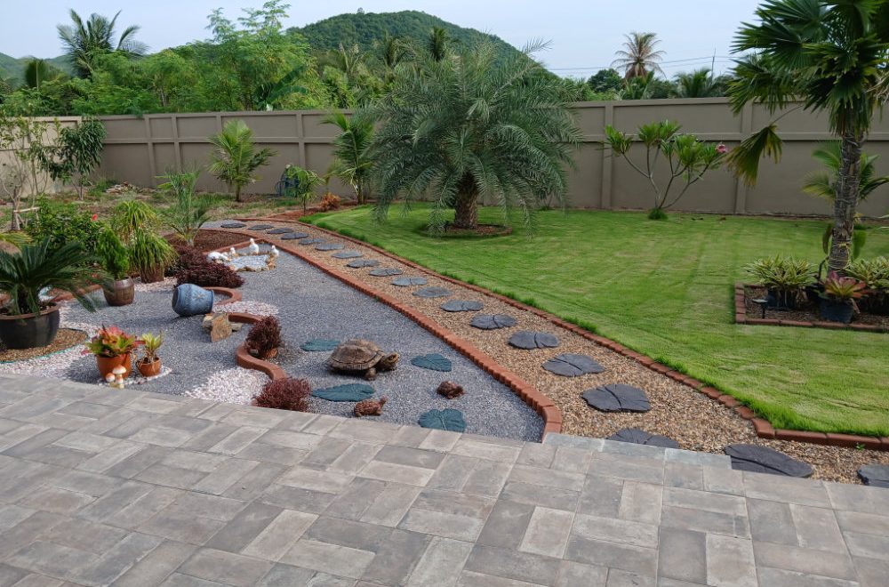 Back Yard Landscape and rock garden